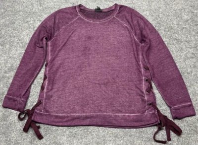Sudadera Pullover A.n.a A New Approach para Mujer XL Púrpura Jaspeada Lateral Con Cordones Foto 1 de 4