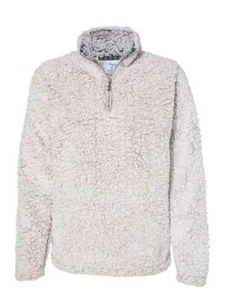 J America Sherpa Pullover Kids Black or Oatmeal 1/4 Zip Long Sleeve Girl Boy NEW - Picture 1 of 6