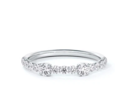 Французский бриллиант круглой огранки кубический цирконий с прозрачный кубический цирконий свадебное кольцо - Изображение 1 из 3