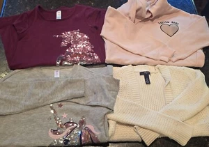 Girls 3 Justice 1 Gap Youth Small 6/7 Lot 4 Sweatshirt Sweater Unicorn Sequence - Picture 1 of 9