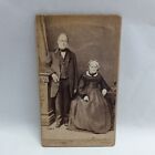 Victorian Photo CDV Older Lady Bonnet & Gent A T Osbourne Lincoln