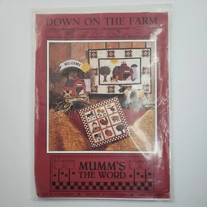 Mumm's The Word Down On The Farm Quilt Pattern Wall Hanging Sampler and Wreath - Picture 1 of 4