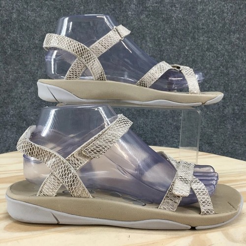 Clarks Sandali Donna 9 Tresca Traccia Cinturino Beige Grigio Pelle 26115462