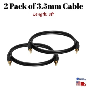 PACK DE 2 Auriculares Auxiliares de Audio para Automóvil iPhone con Cable Auxiliar de 3 Pies Auxiliar de 3 Pies 3.5mm - Imagen 1 de 6