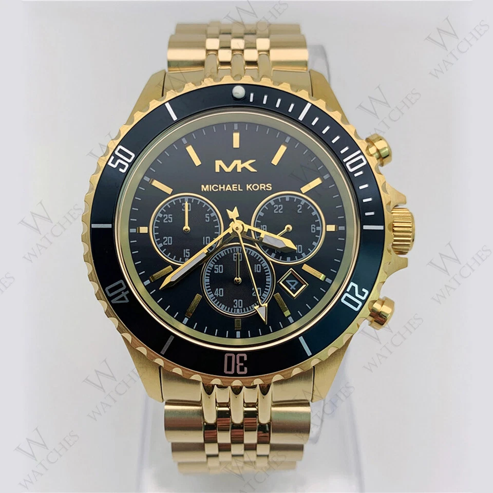 Michael Kors Mens Bayville Chronograph Stainless Steel Watch Gold MK8726