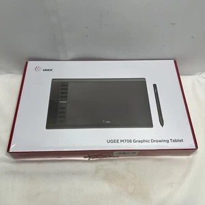 Ugee M708 Graphics Drawing Tablet W/ Pen, Black, 8 Shortcut Keys ~ SEALED Bx Dmg - Picture 1 of 6