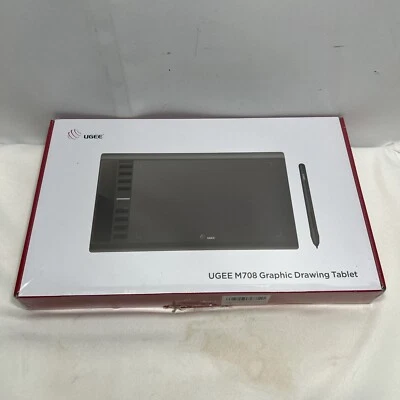 Ugee M708 Graphics Drawing Tablet W/ Pen, Black, 8 Shortcut Keys ~ SEALED Bx Dmg - Image 1 of 4