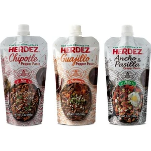 HERDEZ Trio di pasta di pepe - Chipotle, Guajillo, Ancho & Pasilla, sacchetti da 7 oz - Foto 1 di 6