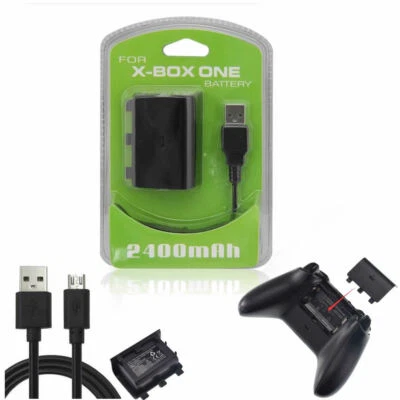 For Xbox One Battery Pack Controller Rechargeable Wireless Micro USB 2400mAh - Image 1 of 4