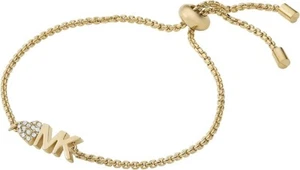 Michael Kors Logo & Crystal Heart Yellow Gold Slider Bracelet MKJ7975710 +MK BOX - Picture 1 of 6