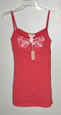 DIESEL Mujer Nuevo Con Etiqueta, Top Correa Espagetti Rojo, Con Gafas de Sol Logo, XS Foto 1 de 4