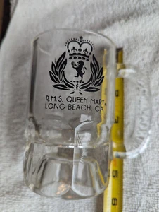 nuovo Queen Mary Long Beach vetro trasparente 5" birra shot caffè nave crociera art bar ca - Foto 1 di 1