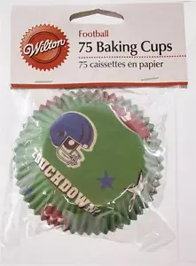 REVESTIMIENTOS ESTÁNDAR DE TAZAS DE HORNEAR WILTON FOOTBALL 75 NUEVOS EN PAQUETE 415.5152 SUPERBOWL PEEWEE - Imagen 1 de 1