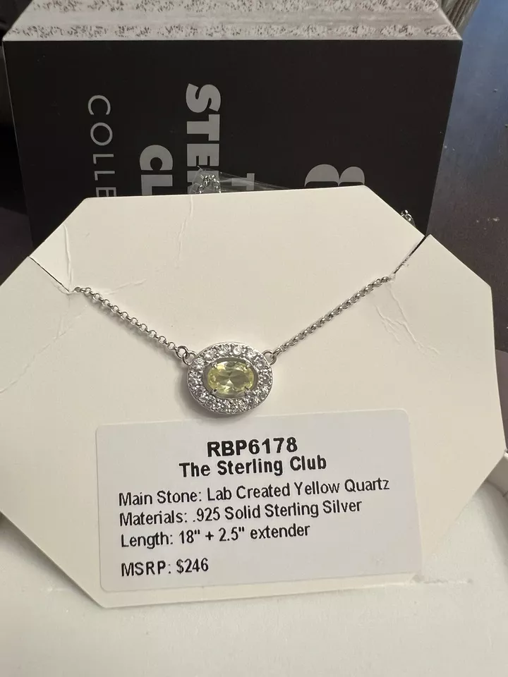 Bomb Party RBP6178 The Sterling Club Necklace,  Lab Created Yellow Quartz CZ - Image 1 of 1