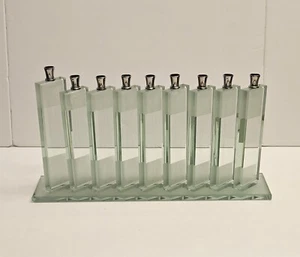 Modern Clear and Frosted Glass Menorah - Picture 1 of 22