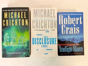 Crichton & Crais Thriller Set | Sphere, Disclosure, Indigo Slam | 3x MMPB - Foto 1 di 3