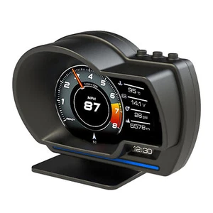 Auto HUD Head-Up Display OBD2 2in1 Tachometer Anzeige Alarm mit Zubehör - Bild 1 von 6