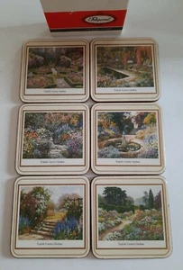 Pimpernel Country Gardens delux Coasters, Set Of 6, Made In England - Picture 1 of 10