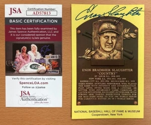  HAND SIGNED AUTOGRAPH HOF POSTCARD ENOS BRADSHER SLAUGHTER JSA COA CF D 10522B - Picture 1 of 2