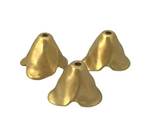 5 Matte Gold 13x10mm Bell Tulip Lily Flower Bead Accent Caps Beads - Picture 1 of 5