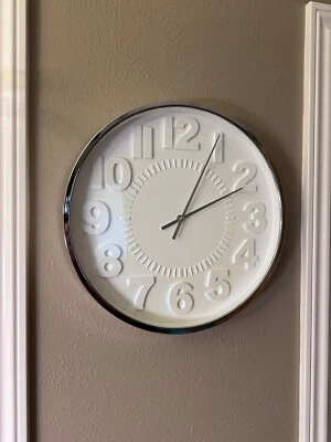 Decorative Minimalist Modern Wall Clock with Raised 3D Numbers Home Decor - 16" - Image 1 of 2