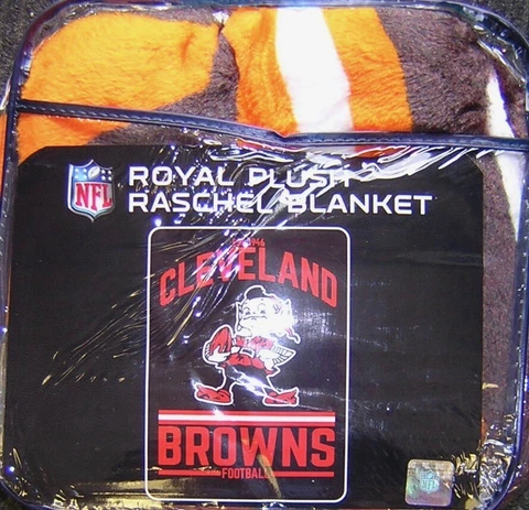 Cleveland Browns Brownie Elf 60" x 80" Label Plush Blanket EXCLUSIVE ITEMS Cover