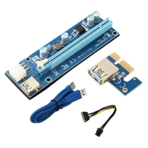 New Ver009S PCI-E Riser Card 009S PCIE X1 to X16 6Pin Power 60CM Mining - Afbeelding 1 van 6