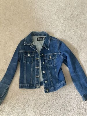 STEPHEN HARDY SQUEEZE WOMEN'S DENIM JEAN JACKET BUTTON UP Small Free Shipping - Image 1 of 4