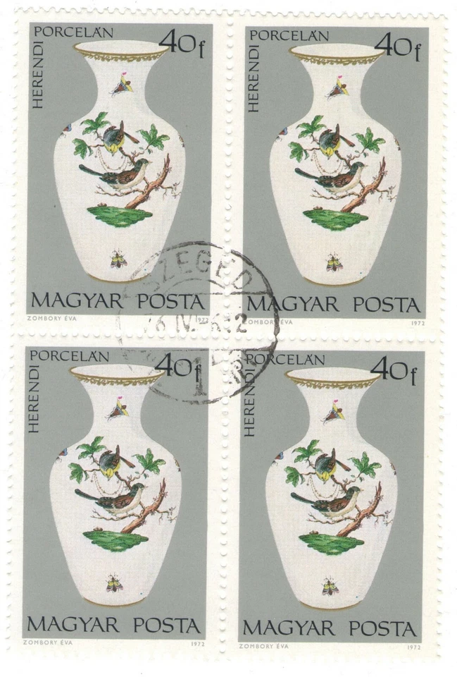 1972 Hungary CTO Block:  Herend Porcelain - Image 1 of 1