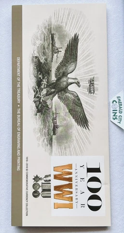 🇺🇸2018 $2 100 YEAR ANNIV. WW1 COMMEMORATIVE CURRENCY SET (NY/ATLANTA)GEM/CRISP Cover