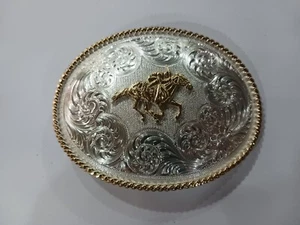 Montana Silversmiths Belt Buckle Racing Horse Silver Plated USA - Picture 1 of 24