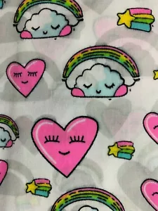 SCRUB TOP SIZES: XS, S, M, L, XL, 2XL RAINBOW DREAMS NWT NURSE VALENTINES HEART - Picture 1 of 16