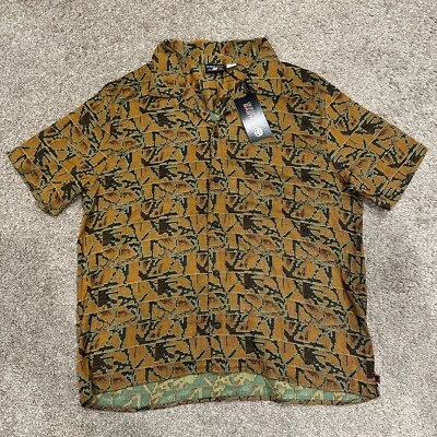 NWT Guess USA Babylon Men's Large Button Up Skate Streetwear Camp Shirt - Image 1 of 4