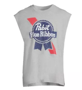 Pabst Blue Ribbon Beer Size M (38-40) Shirt Mens  Gray Tank Muscle New With Tags - Picture 1 of 10