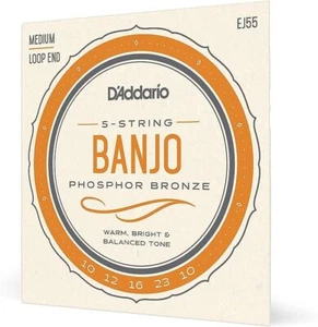2 Sets D'Addario EJ55 5-String Phosphor Bronze Medium Banjo Strings - Picture 1 of 1