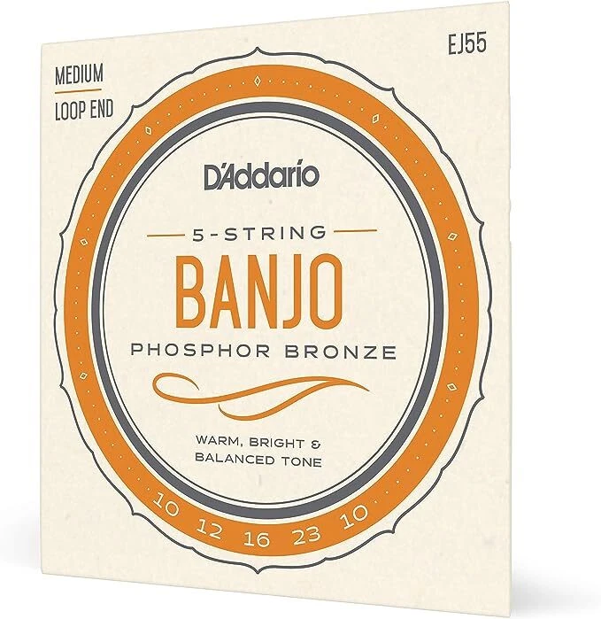 2 Sets D'Addario EJ55 5-String Phosphor Bronze Medium Banjo Strings - Image 1 of 1