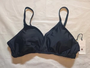 Women's Triangle Surplice Bralette Bikini Top Shade & Shore Black Size Large - Picture 1 of 6