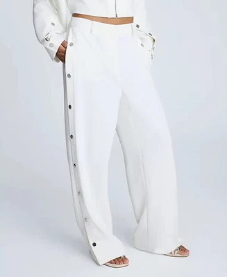 Kenneth Cole Women's High-Rise Side-Snap Pants - Ivory - 14 - Stained - Image 1 of 4