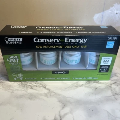 Feit Electric CFL 900 Lumens - 60W Light Bulb Equivalent - Only Uses 13 Watts! - Image 1 of 4