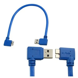 Cable de ángulo recto de 30 cm USB 3.0 A macho a micro B enchufe 10 pines 90 grados - Imagen 1 de 2