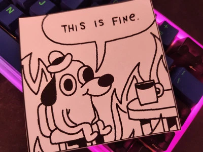 This is Fine Dog Hound Meme Retro Nostalgia Sticker - Image 1 of 4