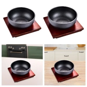 Cast Iron Bowl Serving Bowl Meal Prepping Multifunction Sturdy Ramen Bowl with - Picture 1 of 15