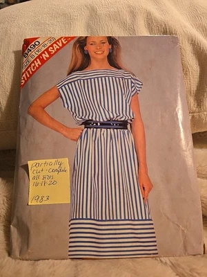 Stitch 'n Save McCALL'S Pattern 8490 Pullover Dress Size B 16-18-20 Partial Cut - Image 1 of 2