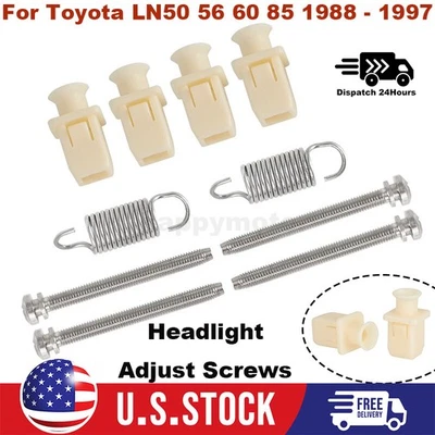 Juego de tornillos de ajuste de faros para camioneta Toyota LN50 1988-97 56 60 85 LN106 10 PIEZAS Foto 1 de 4