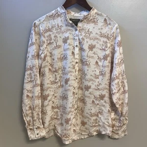 Ariat Clarion Long Sleeve Blouse Size Medium Mandarin Collar Button Up - Picture 1 of 10
