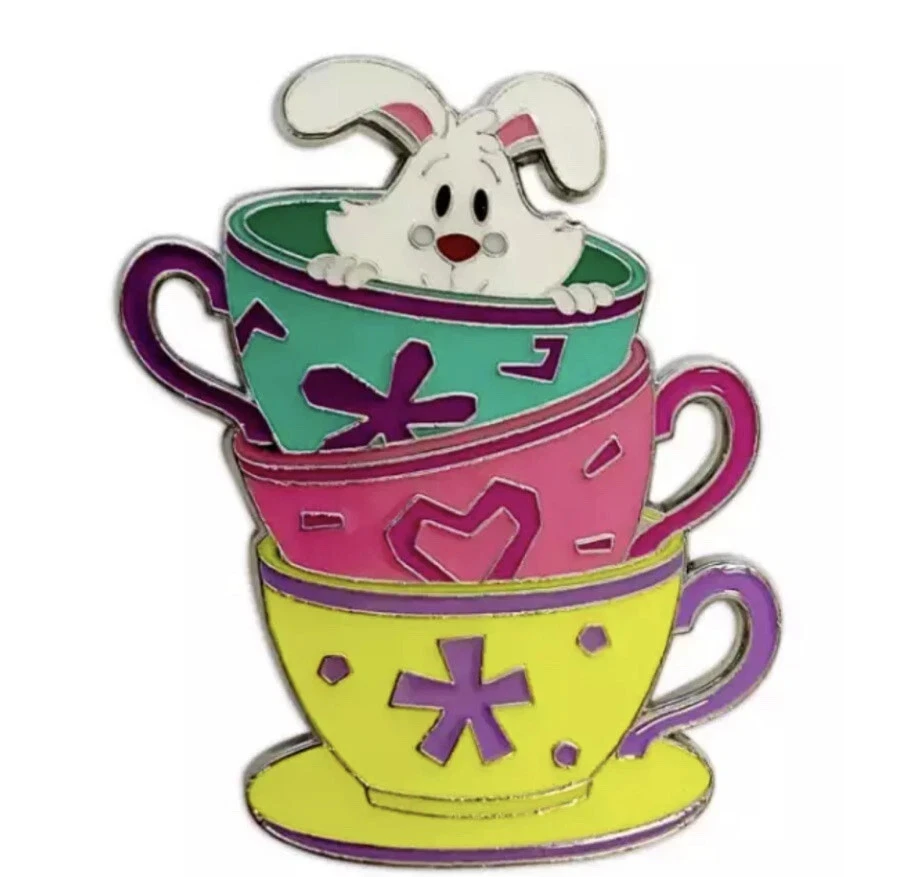 Disney Parks Pin Mad Tea Party White Rabbit Alice in Wonderland (600)
