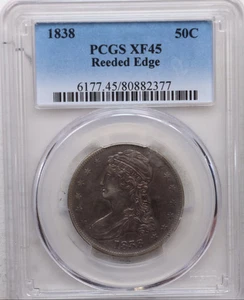 1838 Cap Bust Half Dollar, Reeded Edge, PCGS XF-45, Store Sale #GHR094 - Picture 1 of 4