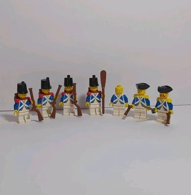 Lote de 7 minifiguras vintage Lego Imperial Soldier Guard minifiguras abrigos azules Foto 1 de 4