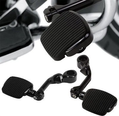 For Harley Wider Footpegs 1.25" Mount Brackets Touring Dyna Sportster Softail Foto 1 de 4
