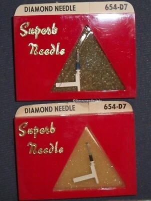 Pair PHONOGRAPH NEEDLE for EV 2918D FOR RCA 132026 131778 131777 133625  654-D7 - Image 1 of 2